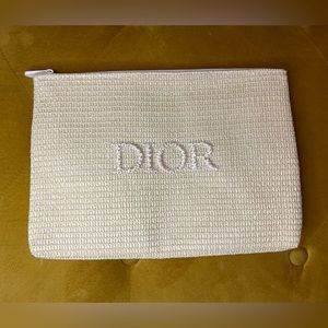 DIOR raffia summer large pouch clutch bag